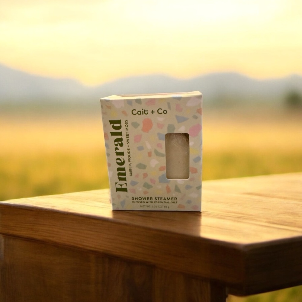 New Cait and Co emerald aromatherapy shower steamer